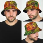 Multi-Colored Marijuana Weed Plant Pattern Bucket Hat