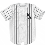 NY Yankees Pin Stripe RX Medical Cannabis 420 Baseball Jersey