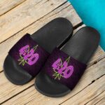 Neon 420 Marijuana Retro Brick Wall Weed Dope Slides Sandals