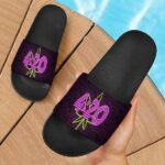 Neon 420 Marijuana Retro Brick Wall Weed Dope Slides Sandals