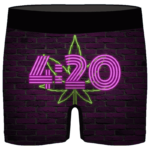 Neon 420 Marijuana Retro Brick Wall Weed Men's Underwear