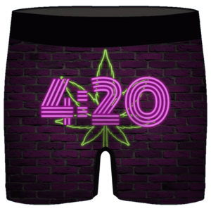 Neon 420 Marijuana Retro Brick Wall Weed Men's Underwear