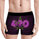 Neon 420 Marijuana Retro Brick Wall Weed Men's Underwear