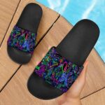 Neon Trippy Writing Graffiti Art Marijuana Kush Slide Footwear