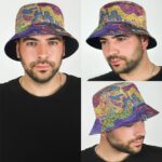No Bad Trips Psychedelic Alien Abstract Art Dope Bucket Hat