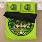 Old Man Smiling Cannabis Farmer Cool Green Bedding Set