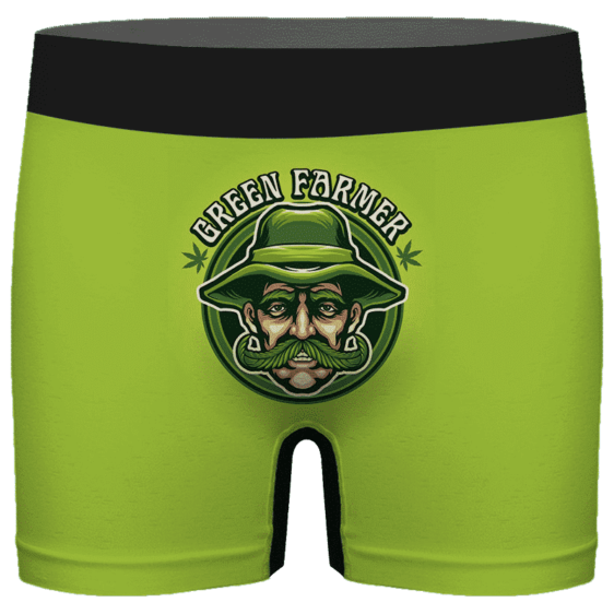 Old Man Cannabis Farmer Cool Green Men's Boxer Briefs