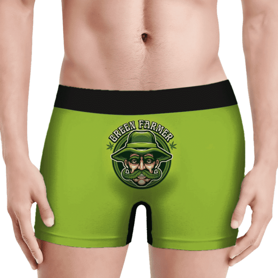 Old Man Cannabis Farmer Cool Green Men's Boxer Briefs