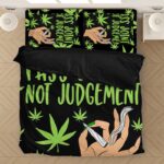 Pass Joints Not Judgements Cool Black & Green Bedding Set