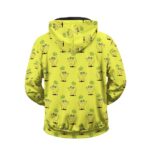 Pineapple Kush Pattern Cartoon Art Yellow Zip Up Hoodie
