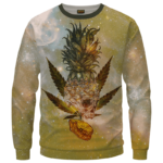 Pineapple Marijuana King Galaxy Dope Crewneck Sweater