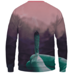 Pink Skies Smoking Weed Joint Art 420 Marijuana Crewneck Sweatshirt Back