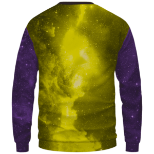 Portrait Smoking Marijuana Joint Purple Gold Galaxy Sweater - Back Mockup