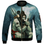 Poseidon Smoking Some Dope 420 Weed All Over Bomber Jacket