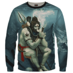 Poseidon Smoking Some Dope 420 Weed All Over Sweater