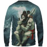 Poseidon Smoking Some Dope 420 Weed All Over Sweater - Back Mockup