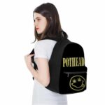 Pothead Marijuana Leaf Smiley Cool Awesome Black Backpack