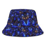 Psychedelic Abstract Art Pattern Badass Dark Blue Bucket Hat