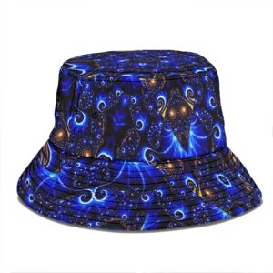 Psychedelic Abstract Art Pattern Badass Dark Blue Bucket Hat