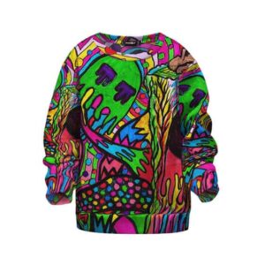 Psychedelic Doodle Colorful Artwork Kids Pullover Sweater