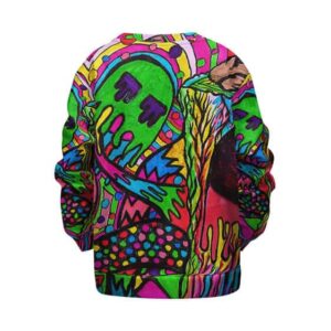 Psychedelic Doodle Colorful Artwork Kids Pullover Sweater