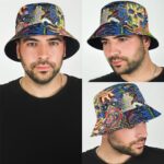 Psychedelic Drugs Skull Marijuana Abstract Art Bucket Hat