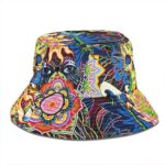 Psychedelic Drugs Skull Marijuana Abstract Art Bucket Hat