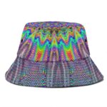 Psychedelic Glitch Art Pattern Dope Weed Bucket Hat
