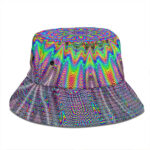 Psychedelic Glitch Art Pattern Dope Weed Bucket Hat