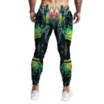 Psychedelic Green Tie Dye Weed Haze Art Jogger Pants