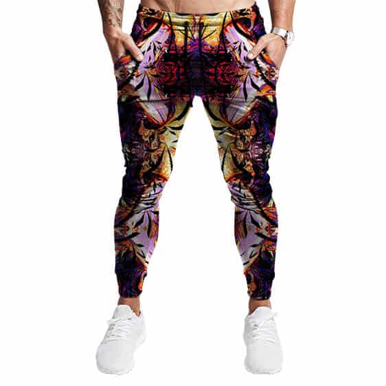 Psychedelic Jellyfish Weed Haze Print Epic 420 Jogger Pants