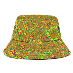 Psychedelic Pattern 420 Trippy Colors Dope Bucket Hat