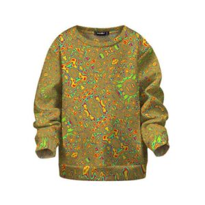 Psychedelic Pattern 420 Trippy Colors Kids Pullover Sweater