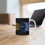 Psychedelic Vibrant Skulls Art Epic 420 Weed Coffee Mug