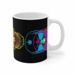 Psychedelic Vibrant Skulls Art Epic 420 Weed Coffee Mug