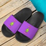 Puff Puff Cute Marijuana Leaf Purple Dope 420 Weed Slide Footwear