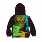 Puff Puff Pass Weed Man Marijuana Art Black Kids Hoodie