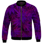 Purple Haze Trippy Marijuana Hemp 420 Bomber Jacket