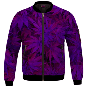 Purple Haze Trippy Marijuana Hemp 420 Bomber Jacket