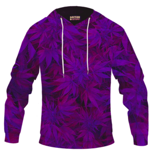 Purple Haze Trippy Marijuana Hemp 420 Pullover Hoodie