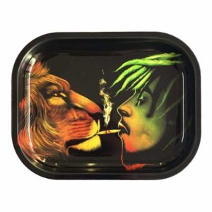 Rasta Bob Marley and Lion King Smoking Kush Rolling Tray
