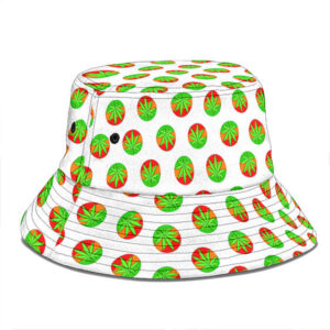 Rasta Color 420 Marijuana Leaf Logo Pattern Bucket Hat