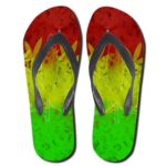 Rastafari Red Yellow And Green Color Symbols Weed Flip Flops