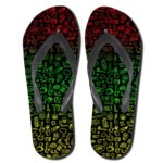 Rastafarian Colours Cannabis Mini Pattern 420 Flip Flops