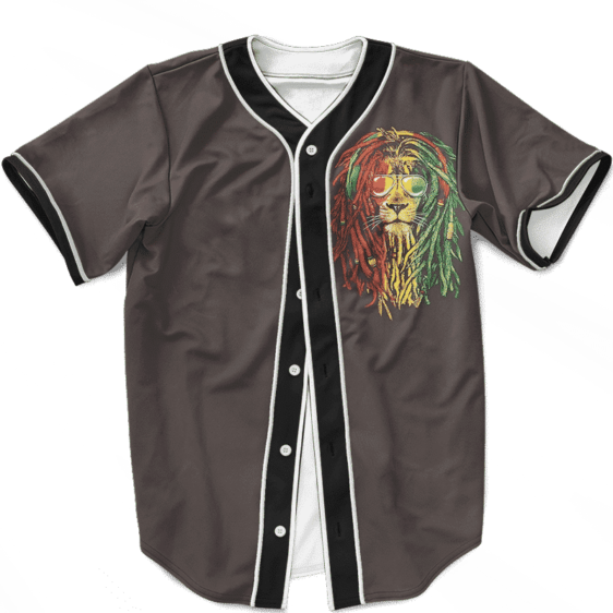 Rastafarian Lion Reggae Dreadlocks 420 Ganja Baseball Jersey