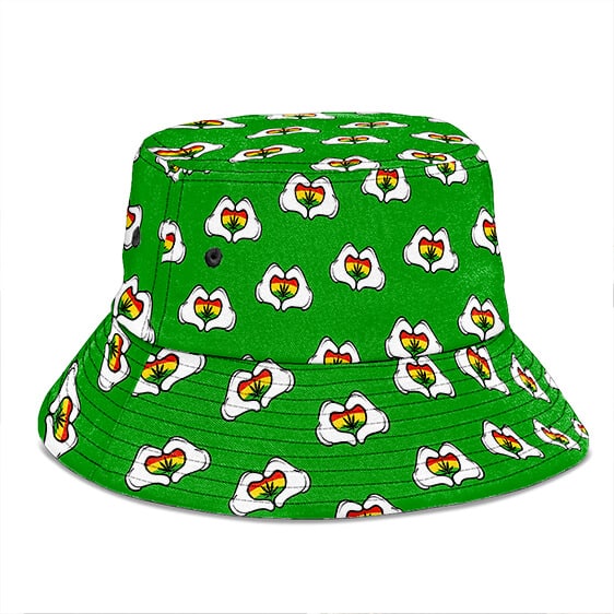 Rastafarian Love & Peace Cannabis Artwork Green Bucket Hat