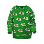 Rastafarian Love & Peace Cannabis Artwork Green Kids Sweater
