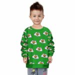 Rastafarian Love & Peace Cannabis Artwork Green Kids Sweater