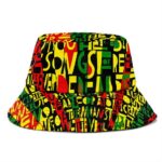 Rastafarian Song Redemption Typography Art Bucket Hat