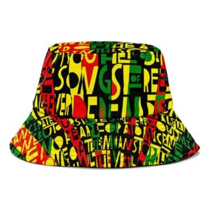 Rastafarian Song Redemption Typography Art Bucket Hat